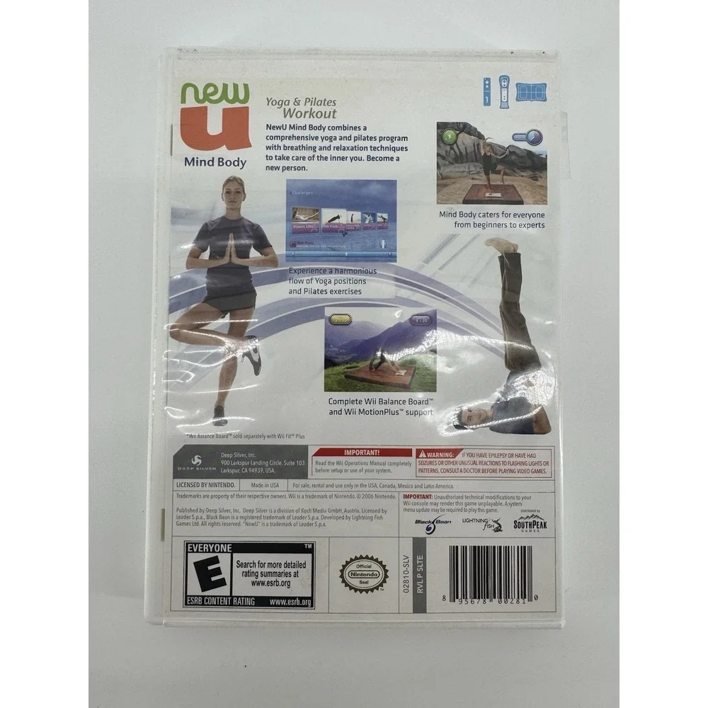 New U Mind Body Yoga‎ &Pilates Workout Nintendo Wii Deep Silver CIB